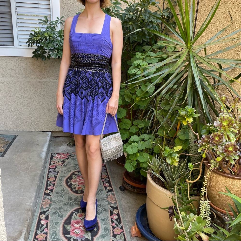 New Y2K purple Bebe silk dress